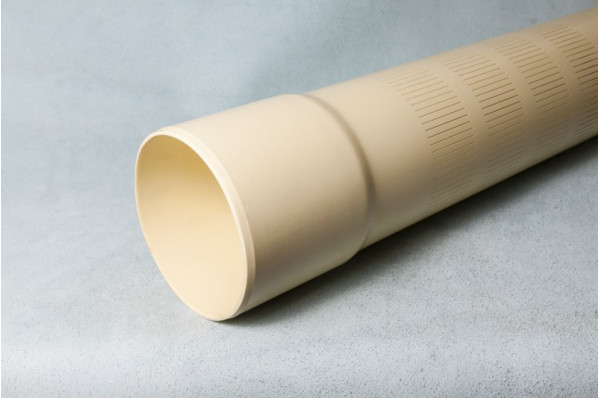 Pvc well casing with glue connection Ø 110 mm PN 10 a 5 metres 5 metres perforation 0.5 mm kiwa cream